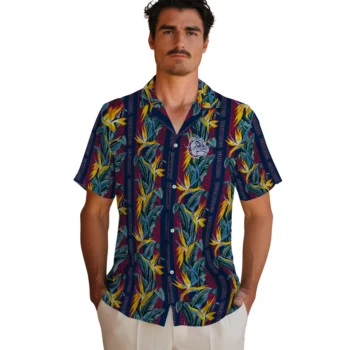gonzaga bulldogs paradise vines blue hawaiian shirts fashion forward