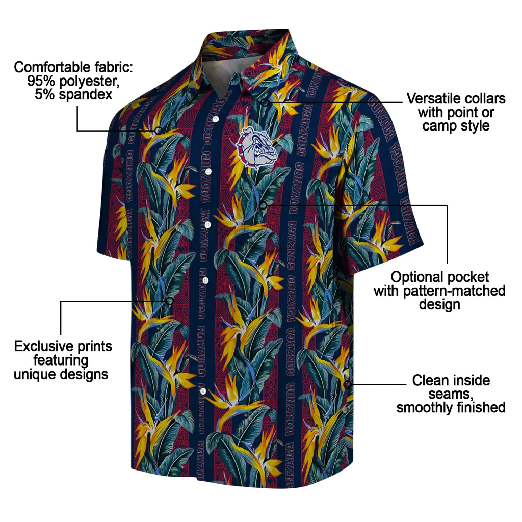 Gonzaga Bulldogs Hawaiian Shirt - Paradise Vines gonzaga bulldogs paradise vines blue hawaiian shirts new arrival