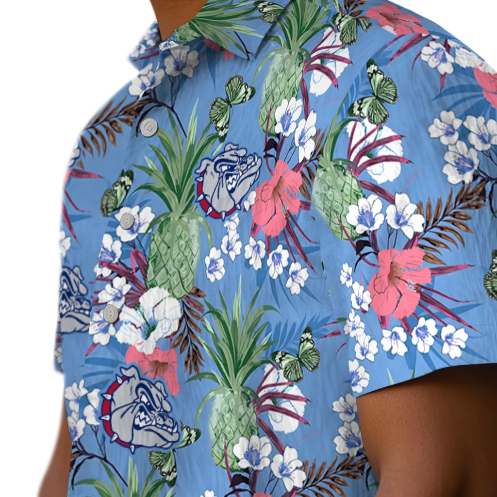Gonzaga Bulldogs Hawaiian Shirt - Pineapple Bouquet gonzaga bulldogs pineapple bouquet best sky blue hawaiian shirts trendy