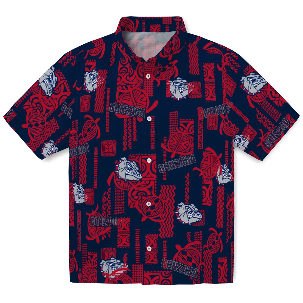 Gonzaga Bulldogs Hawaiian Shirt - Turtle Lines gonzaga bulldogs turtle lines blue hawaiian shirts best selling