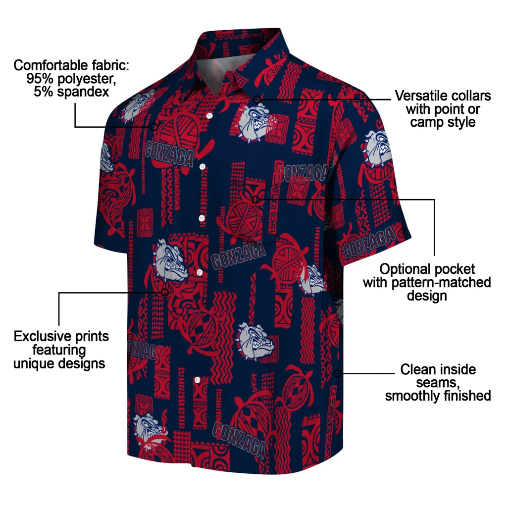 Gonzaga Bulldogs Hawaiian Shirt - Turtle Lines gonzaga bulldogs turtle lines blue hawaiian shirts new arrival