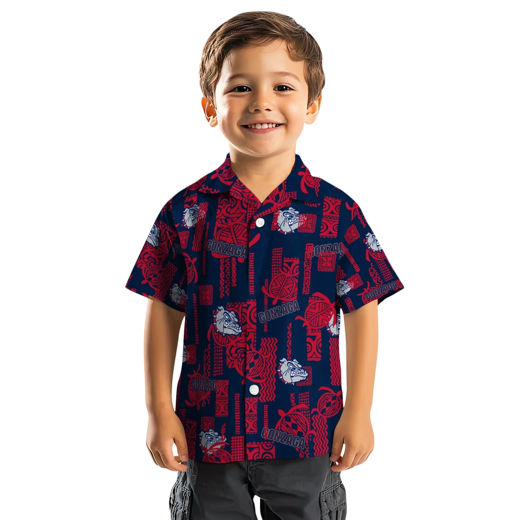 Gonzaga Bulldogs Hawaiian Shirt - Turtle Lines gonzaga bulldogs turtle lines blue hawaiian shirts top rated