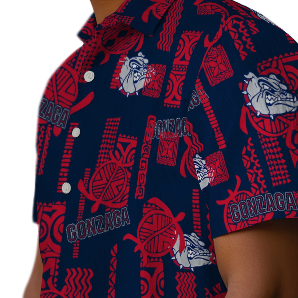 Gonzaga Bulldogs Hawaiian Shirt - Turtle Lines gonzaga bulldogs turtle lines blue hawaiian shirts trendy