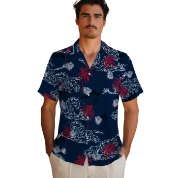 gonzaga bulldogs wave palm blue hawaiian shirts fashion forward