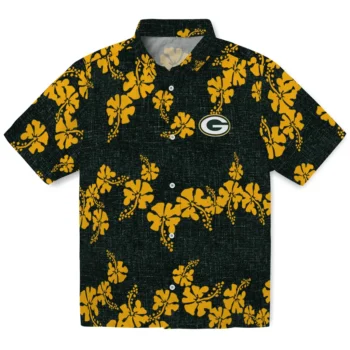 green bay packers hibiscus petals green hawaiian shirts best selling