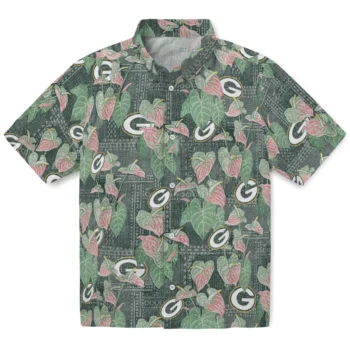 green bay packers anthurium overlay green hawaiian shirts best selling