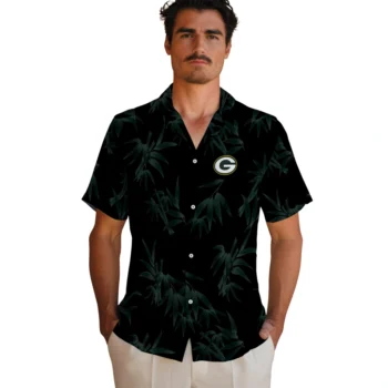 green bay packers bamboo branches green black hawaiian shirts fashion forward