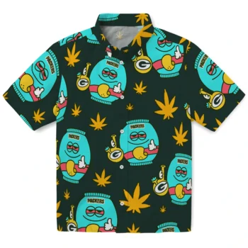 green bay packers bong smile green hawaiian shirts best selling