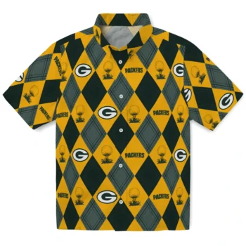 green bay packers balloon plaid green hawaiian shirts best selling