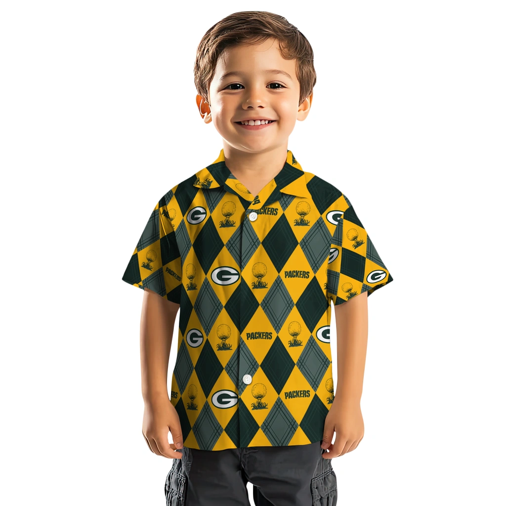 Green Bay Packers Hawaiian Shirt - Golfing Plaid green bay packers balloon plaid green hawaiian shirts top rated