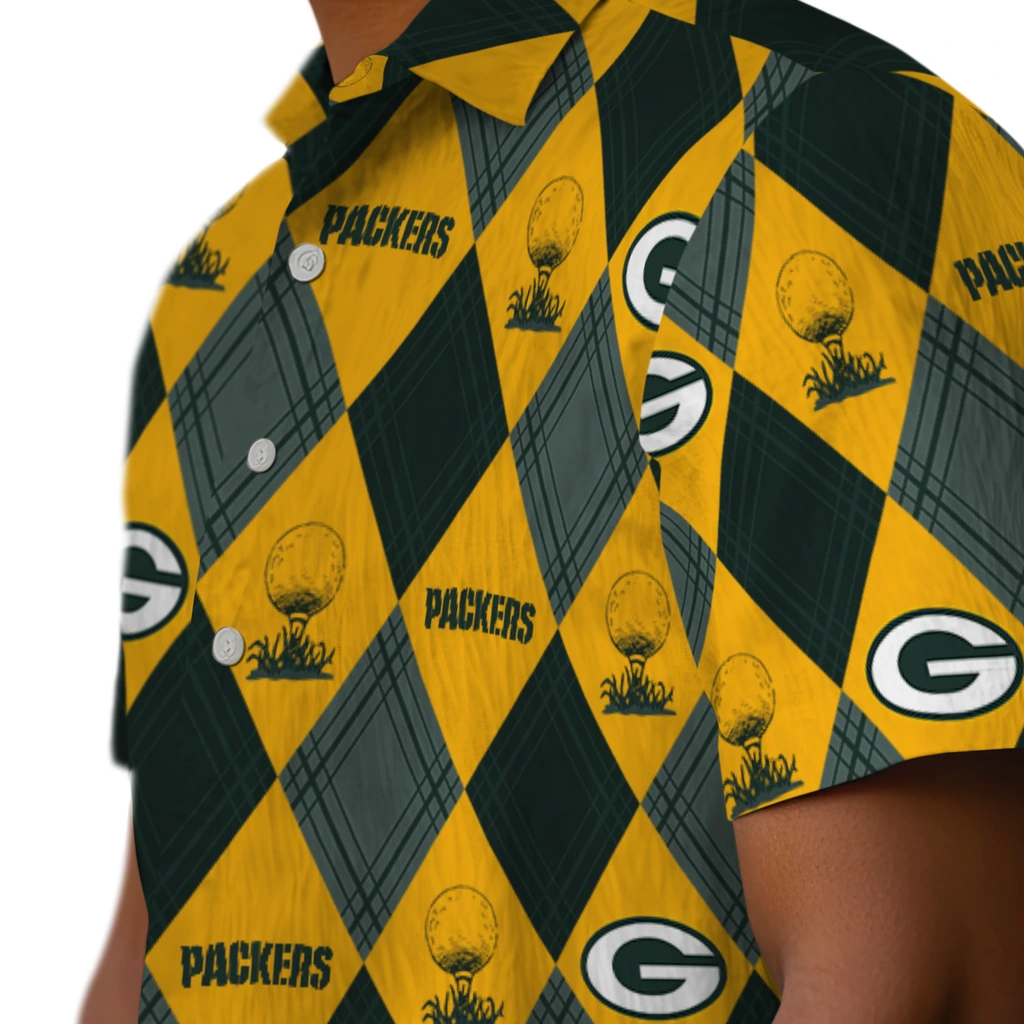 Green Bay Packers Hawaiian Shirt - Golfing Plaid green bay packers balloon plaid green hawaiian shirts trendy