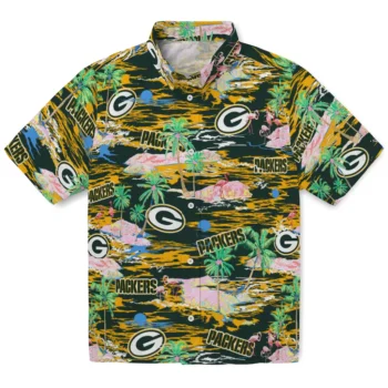 green bay packers flamingo retreat green hawaiian shirts best selling