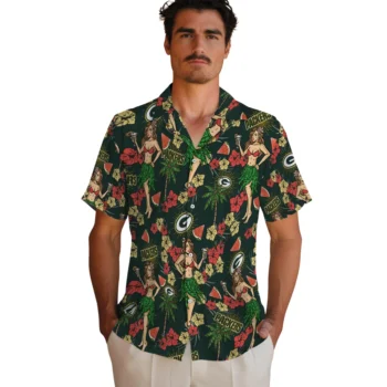 green bay packers hawaiian girls design green hawaiian shirts fashion forward