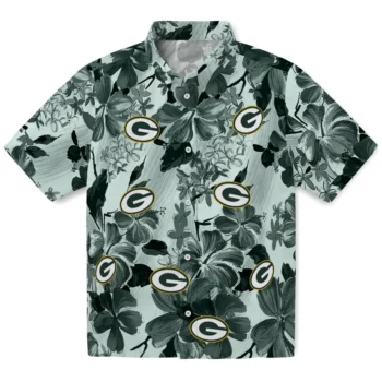 green bay packers hibiscus arrangement green hawaiian shirts best selling