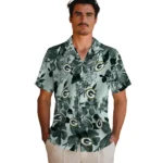 Green Bay Packers Hawaiian Shirt – Hibiscus Arrangement