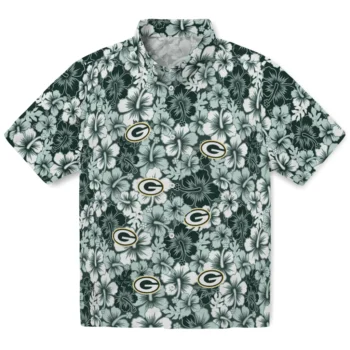 green bay packers hibiscus blooms green hawaiian shirts best selling