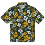Green Bay Packers Hawaiian Shirt – Hibiscus Flower Design