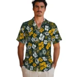 Green Bay Packers Hawaiian Shirt – Hibiscus Flower Design