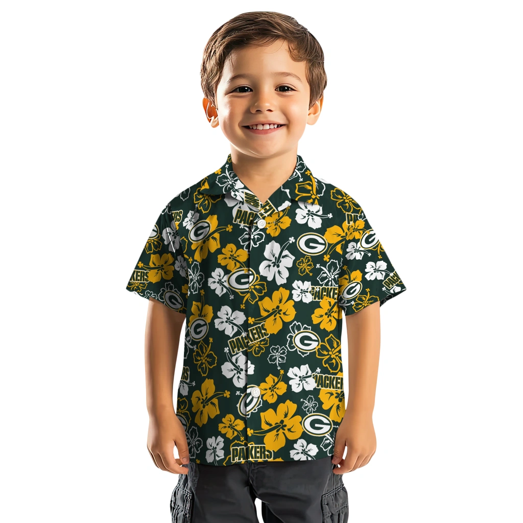 Green Bay Packers Hawaiian Shirt - Hibiscus Flower Design green bay packers hibiscus bloom green hawaiian shirts top rated