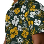 Green Bay Packers Hawaiian Shirt – Hibiscus Flower Design