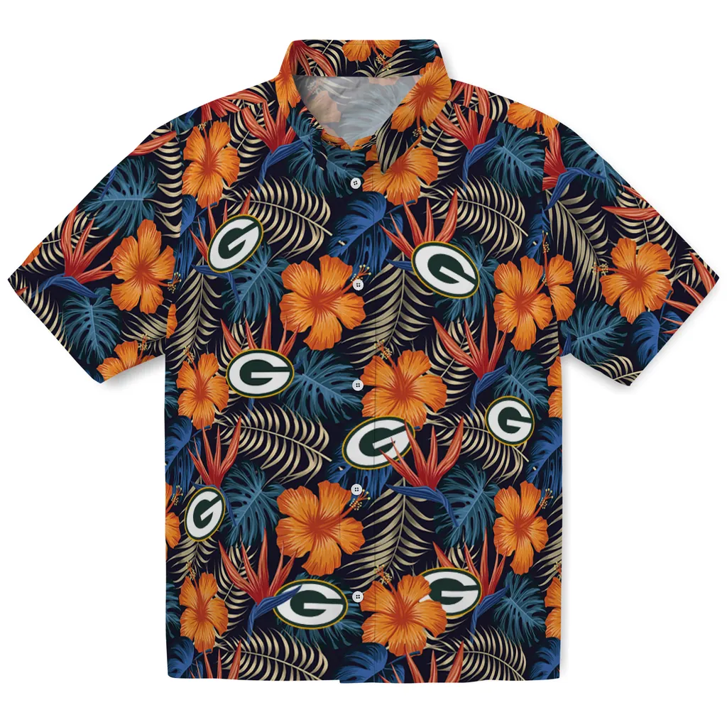 Green Bay Packers Hawaiian Shirt - Hibiscus Foliage green bay packers hibiscus foliage hawaiian shirts best selling