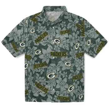 green bay packers hibiscus oasis green hawaiian shirts best selling