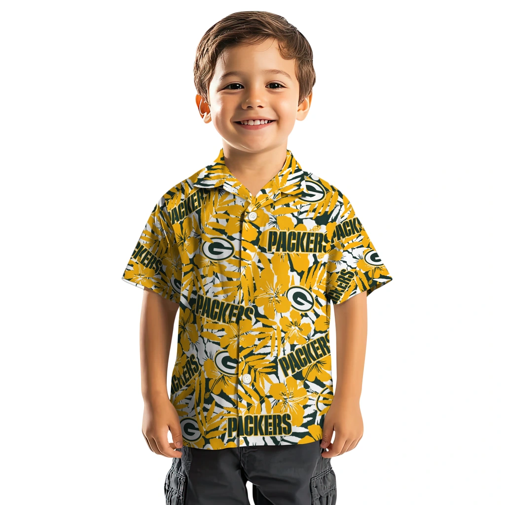 Green Bay Packers Hawaiian Shirt - Hibiscus Overlay green bay packers hibiscus overlay hawaiian shirts top rated