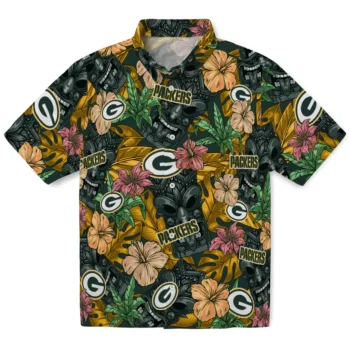 green bay packers tiki jungle green hawaiian shirts best selling