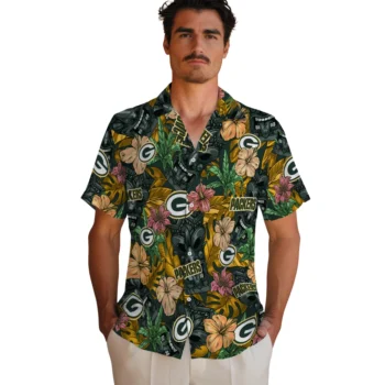 green bay packers tiki jungle green hawaiian shirts fashion forward