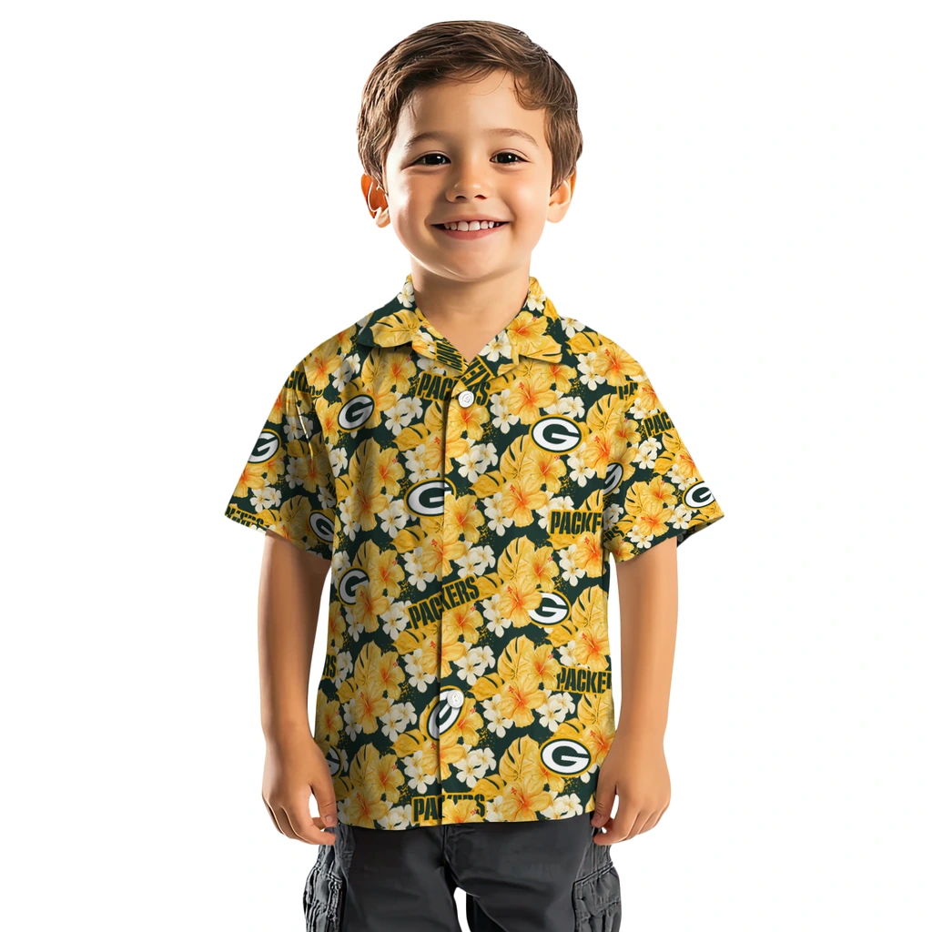 Green Bay Packers Hawaiian Shirt - Hibiscus Tropics green bay packers hibiscus tropics green yellow hawaiian shirts top rated