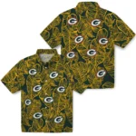 Green Bay Packers Hawaiian Shirt – Leaf Outline