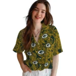 Green Bay Packers Hawaiian Shirt – Leaf Outline