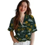 Green Bay Packers Hawaiian Shirt – Palm And Clouds
