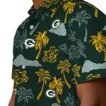 Green Bay Packers Hawaiian Shirt – Palm And Clouds