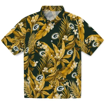 green bay packers palm leaves green hawaiian shirts best selling