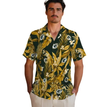green bay packers palm leaves green hawaiian shirts fashion forward