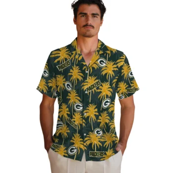 green bay packers palm grove green hawaiian shirts fashion forward