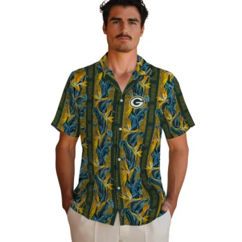 green bay packers paradise vines green hawaiian shirts fashion forward