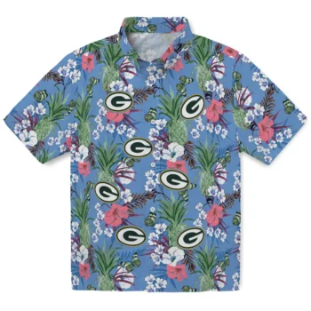 green bay packers pineapple bouquet best sky blue hawaiian shirts best selling