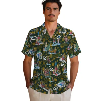 green bay packers simpsons christmas green hawaiian shirts fashion forward