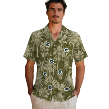 green bay packers palm shadows green hawaiian shirts fashion forward
