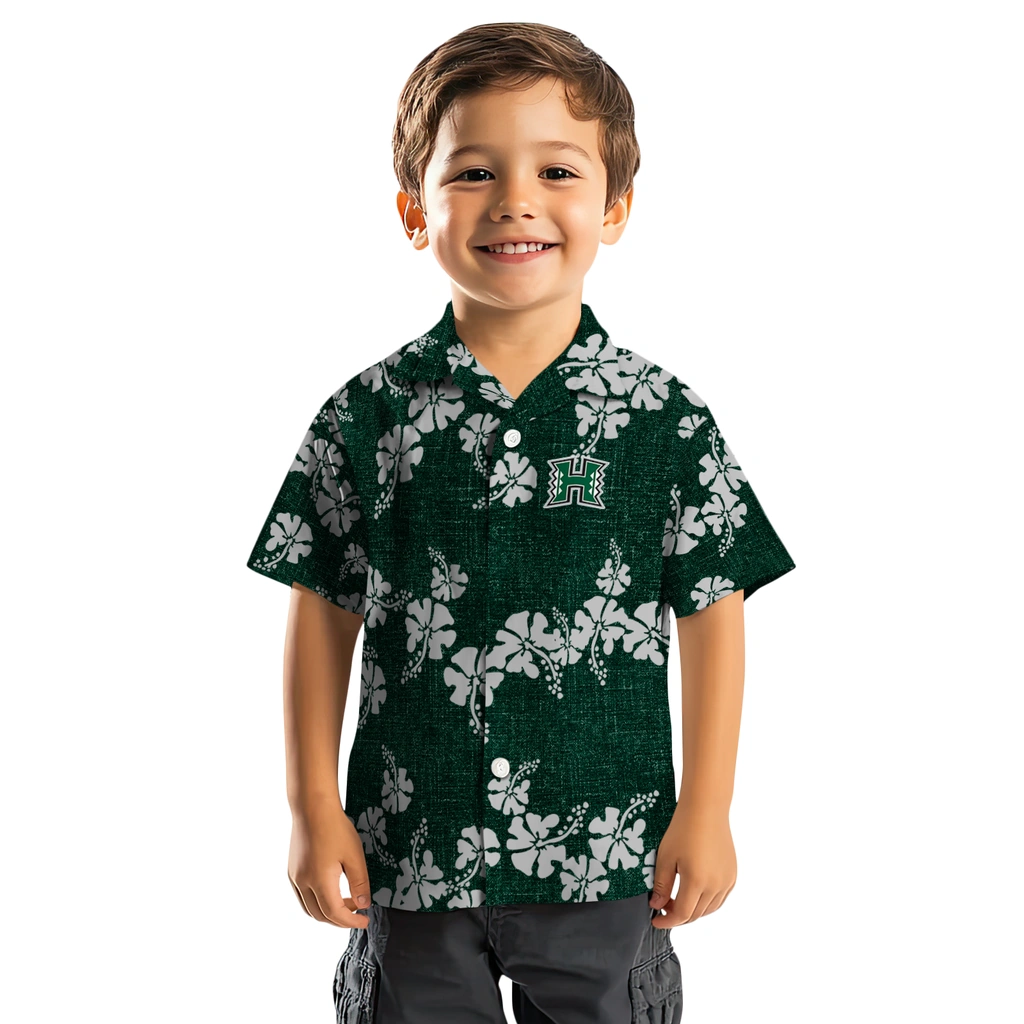 Hawaii Rainbow Warriors Hawaiian Shirt - 50th State Flower hawaii rainbow warriors hibiscus petals green hawaiian shirts top rated