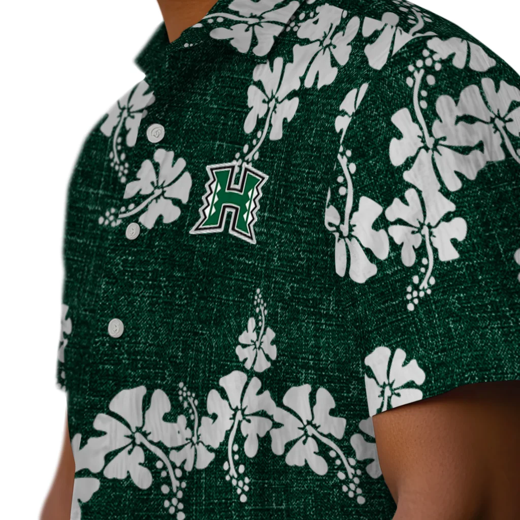 Hawaii Rainbow Warriors Hawaiian Shirt - 50th State Flower hawaii rainbow warriors hibiscus petals green hawaiian shirts trendy