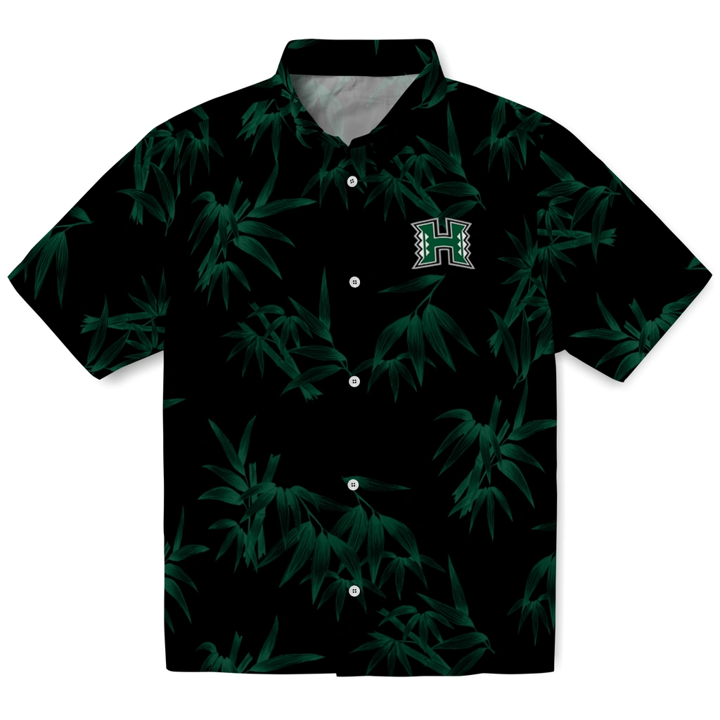Hawaii Rainbow Warriors Hawaiian Shirt - Bamboo Branches hawaii rainbow warriors bamboo branches green black hawaiian shirts best selling