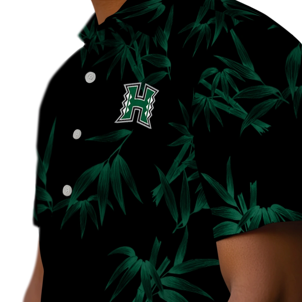 Hawaii Rainbow Warriors Hawaiian Shirt - Bamboo Branches hawaii rainbow warriors bamboo branches green black hawaiian shirts trendy