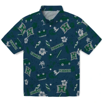 hawaii rainbow warriors beach vibe navy hawaiian shirts best selling