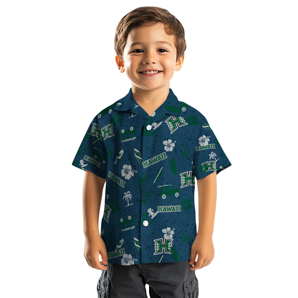 Hawaii Rainbow Warriors Hawaiian Shirt - Beach Vibe hawaii rainbow warriors beach vibe navy hawaiian shirts top rated