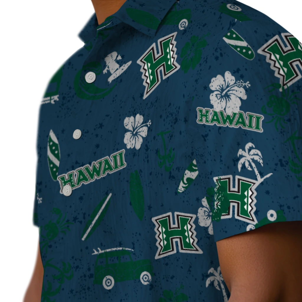 Hawaii Rainbow Warriors Hawaiian Shirt - Beach Vibe hawaii rainbow warriors beach vibe navy hawaiian shirts trendy