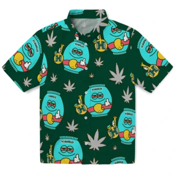 hawaii rainbow warriors bong smile green hawaiian shirts best selling