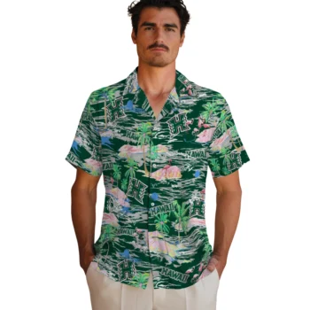 hawaii rainbow warriors flamingo retreat green hawaiian shirts fashion forward